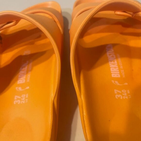 BIRKENSTOCK ARIZONA ESSENTIALS *EVA* ORANGE SLIDE SANDAL Woman's US Size 7 EU37 - Picture 3 of 4